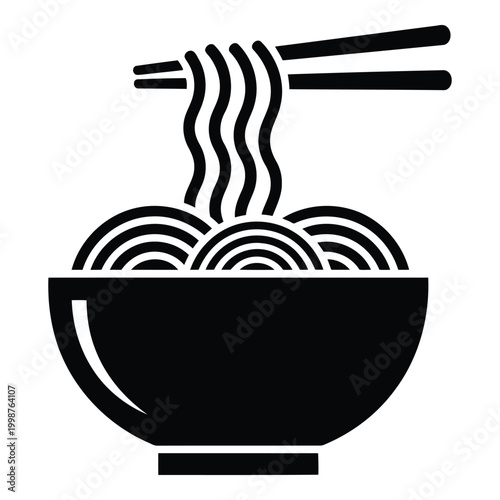 Delicious bowl of steaming ramen noodles with chopsticks ready for eating