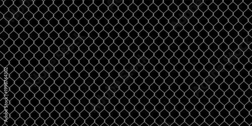 Holes in wire mesh of steel fence vector illustration. 3d realistic torn metal chains of net cage or construction barrier, broken boundary iron wires and chainlink of prison or metallic safety border.
