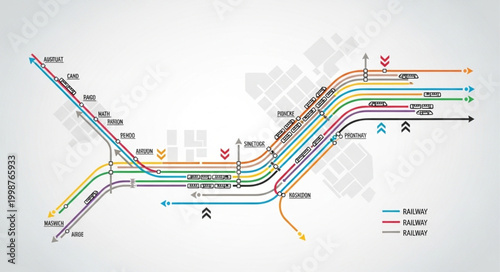 Detailed railway track map with multiple lines and junctions.