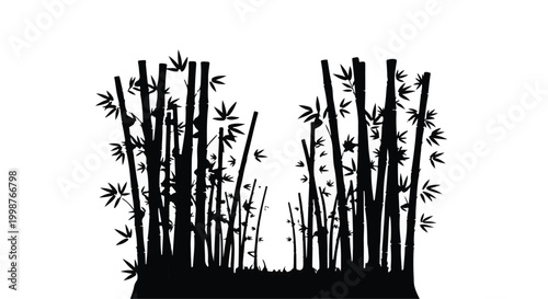 Bamboo stalks in a clean silhouette form a natural barrier that provides ample copy space for text designs.