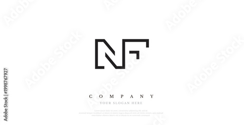 Initial NF Logo Design Elegant	