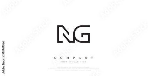 Initial NG Logo Design Elegant	