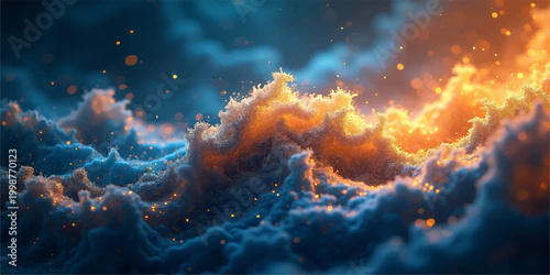 An abstract cosmos background featuring a surreal fractal nebula and glowing galaxy stars creates a mysterious science fiction wallpaper with astral light and celestial textures