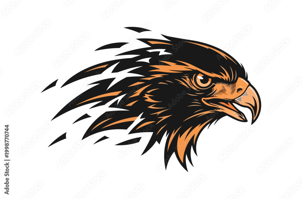 Obraz premium Eagle head illustration bold design vector graphic for various applications