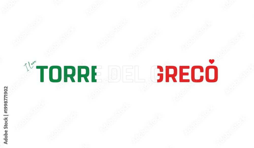 Αυτοκόλλητο I love Torre Del Greco, Typographic design of I love Torre Del Greco on a white