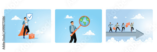 Entrepreneurs protect privacy data, analyzes the global economy, motivates a team to achieve goals.