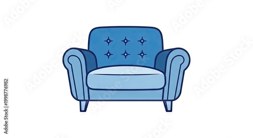 Blue armchair illustration isolated vector design for home decoration