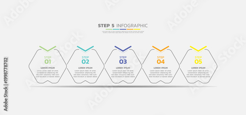 Presentation business abstract background infographic template colorful step 5