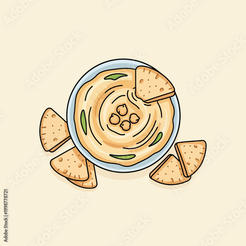 Delicious hummus with pita bread, a popular Middle Eastern appetizer.