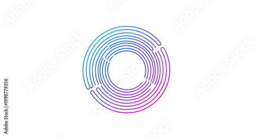 Abstract Circular Sound Wave Graphic with Gradient Colors