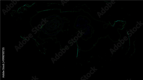 Abstract Vector Mysterious silhouette of an unknown object with luminescent contours against a dark background, evoking suspense.