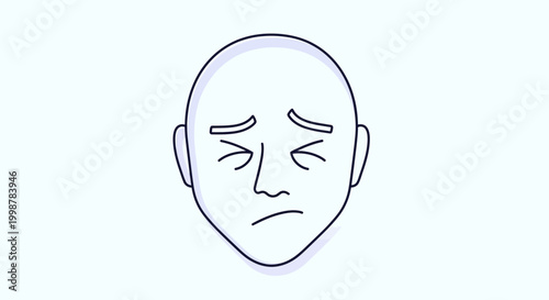 Sad Face Icon, Negative Emotion, Disappointment, Frustration, Distress, Unhappy Person