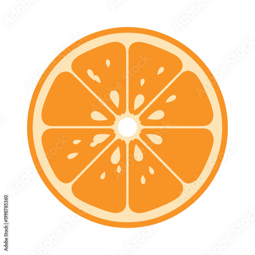 Vibrant Orange Slice Citrus Fruit Isolated on White Background, Healthy Food