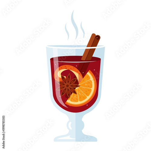 Warm Mulled Wine with Orange, Cinnamon, and Star Anise - Cozy Winter Drink