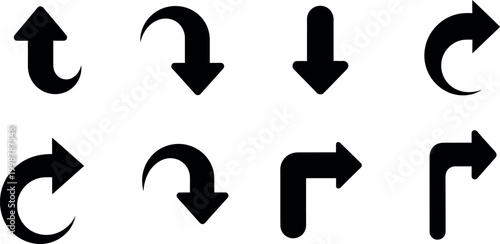 clockwise and counterclockwise circular arrows direction flow flat design vector illustration