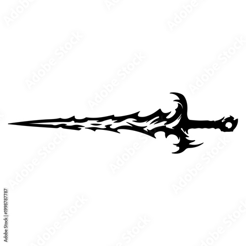 Tribal Sword Silhouette Graphic Design.