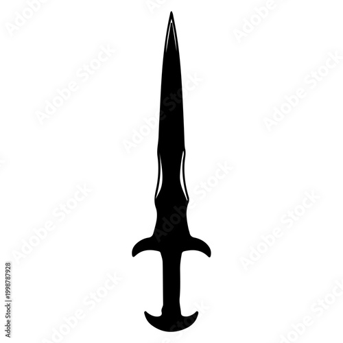 Black Silhouette of a Dagger.