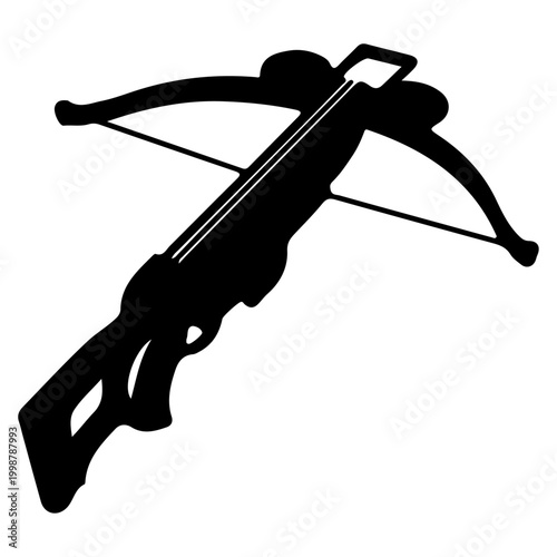 Silhouette of a Crossbow, a Hunting Weapon.