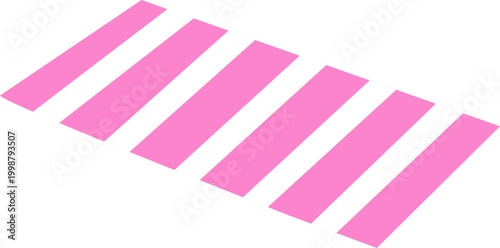 Pink and White Striped Beach Towel or Picnic Mat Vector Illustration