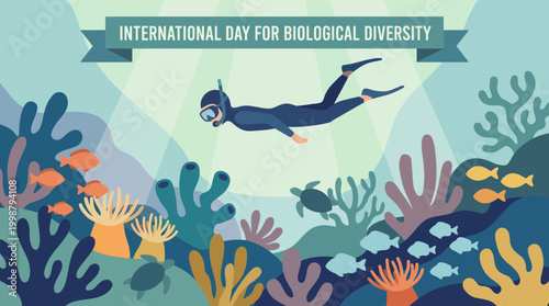 International Day for Biological Diversity underwater illustration
