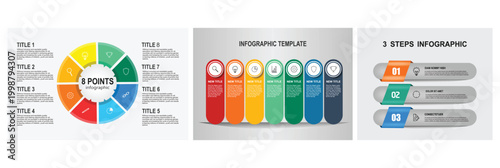 8 points Infographic concept. Vibrant Infographic Template. Three Step Infographic Banner.