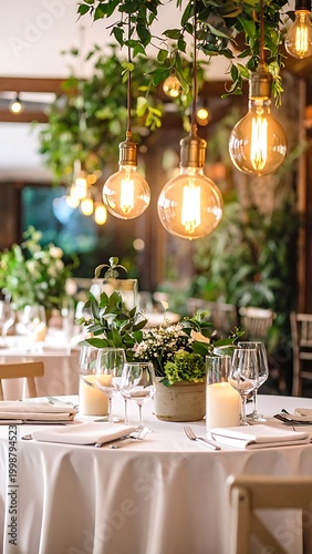 Elegant wedding dining table setting.