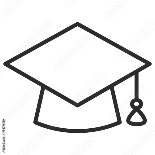 graduation cap icon illustration outline style 