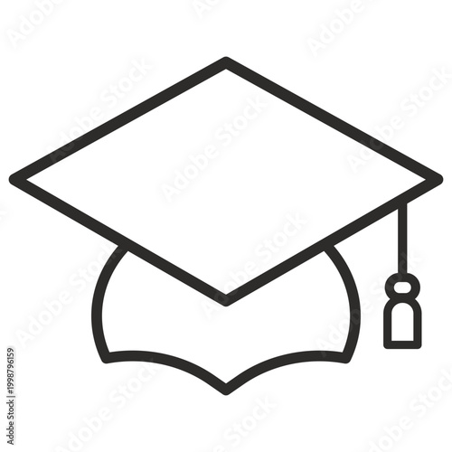graduation cap icon illustration outline style 