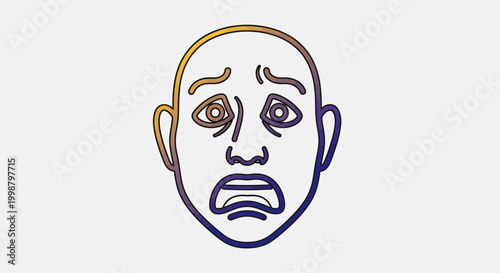 Scared face emoji, fear expression, anxiety, shock, horror, panic, stressed person, worried face