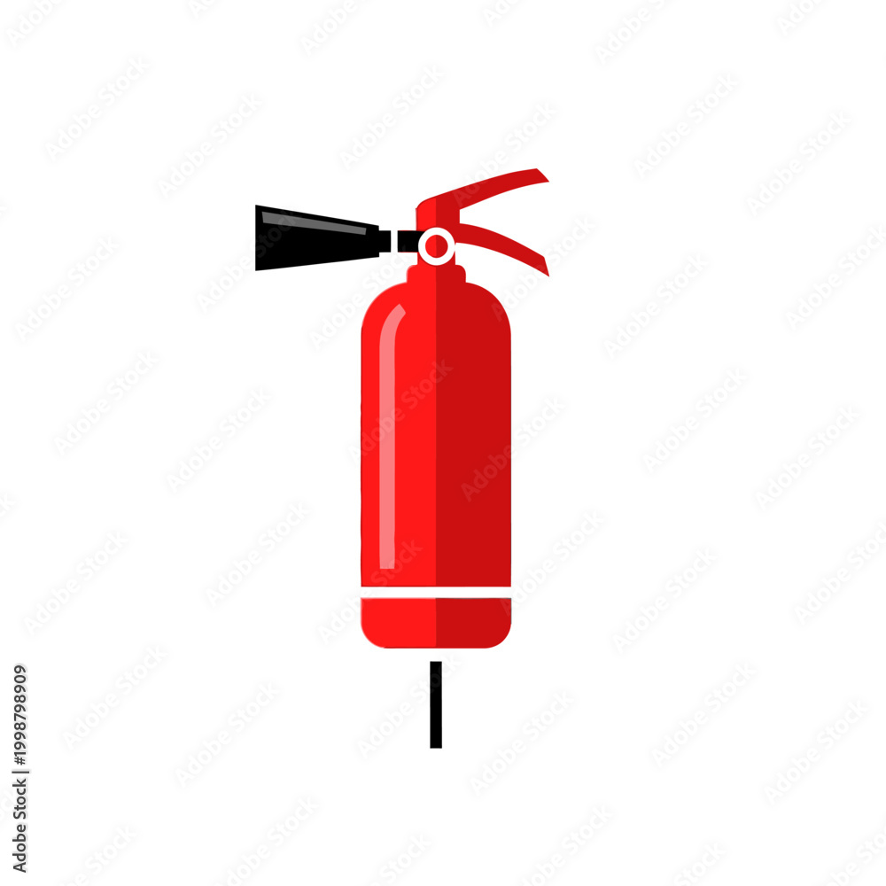 Naklejka premium Red Fire Extinguisher Icon - Safety Equipment and Fire Prevention