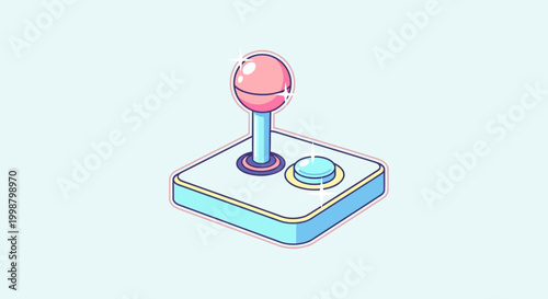 Retro Arcade Joystick, Vintage Gaming Controller, Nostalgic Entertainment Icon