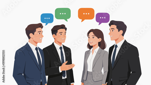 Business people in suits talking