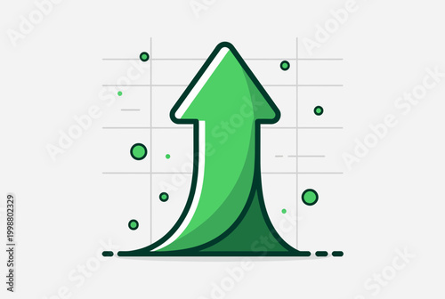 Upward growth arrow business illustration
