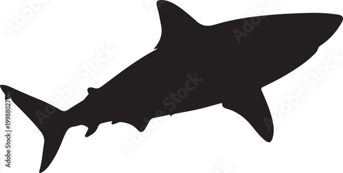 Black Shark Silhouette Isolated on White Background (2)