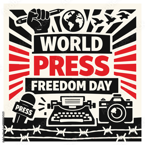 World Press Freedom Day Flyer Promoting Freedom of Speech and Independent Journalism