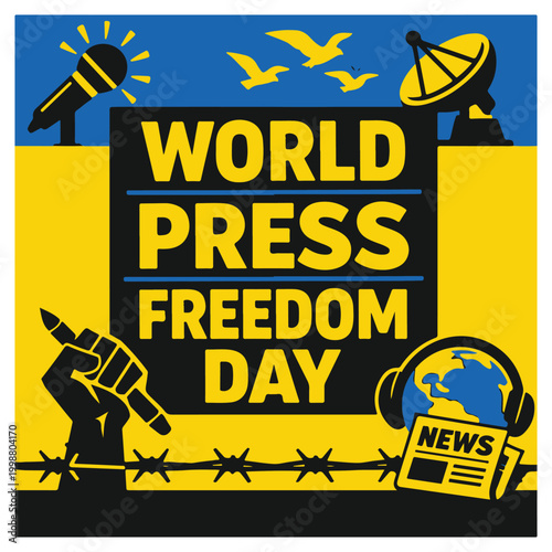 World Press Freedom Day Flyer Promoting Freedom of Speech and Independent Journalism