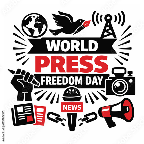 World Press Freedom Day Flyer Promoting Freedom of Speech and Independent Journalism