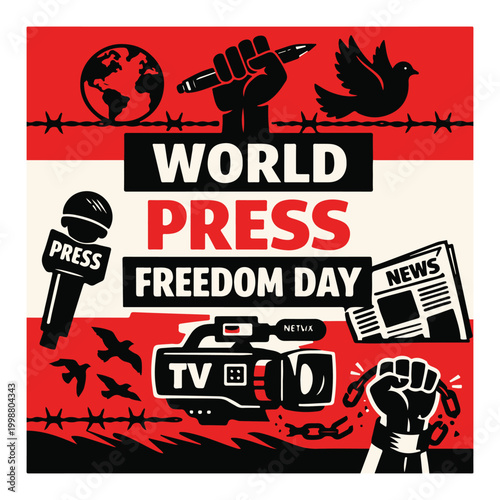 World Press Freedom Day Flyer Promoting Freedom of Speech and Independent Journalism