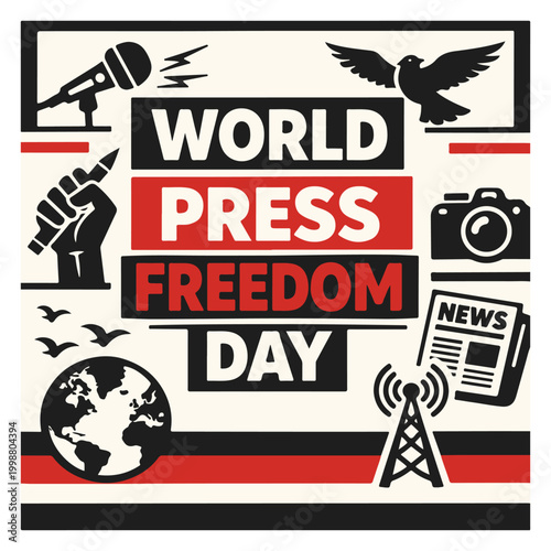 World Press Freedom Day Flyer Promoting Freedom of Speech and Independent Journalism