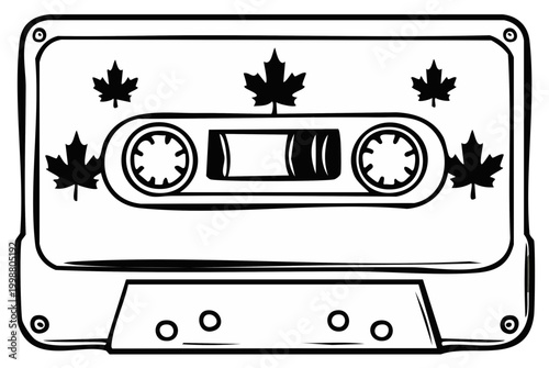 Canadian Maple Leaf Cassette Tape Retro Audio Nostalgia