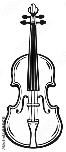 Elegant Violin Illustration Classic String Musical Instrument