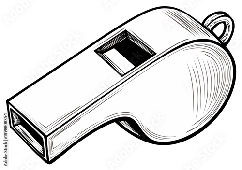 Illustration of a Whistle in a Hand-Drawn Sketch Style