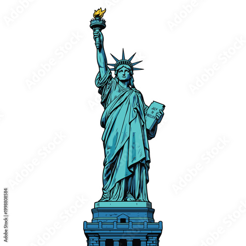 Bild auf Leinwand cool vector illustration of the statue of liberty | coole Vektorillustration der