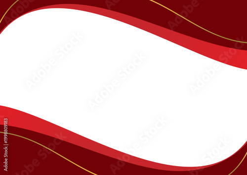 red border wave golden line certificate frame design modern