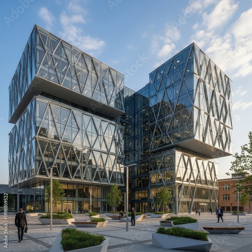 Modern Architectural Marvel - Stunning Glass Facade Building.