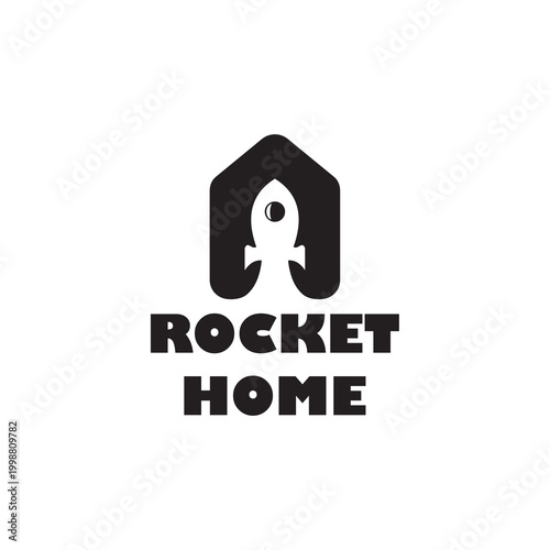 simple and modern rocket home logo design template elements