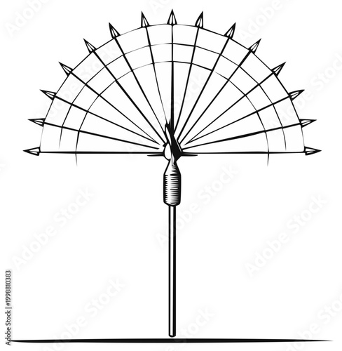 Stylized Arrow Fan Symbol Graphic Design Illustration Vector Art Weaponry Sharp