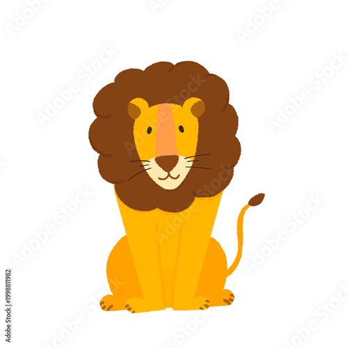 Billede på lærred Lion cartoon illustration