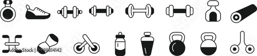 Fitness Icon Set – Gym, Workout and Healthy Lifestyle Icons Collection