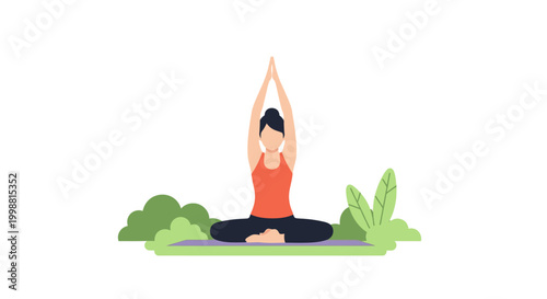 woman sitting in yoga pose outdoors in nature